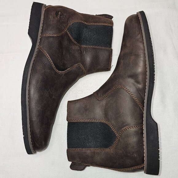 TIMBERLAND Woodhull Chelsea Brown Leather Casual Pull On Boots Men\'s Size 7.5 main image 9